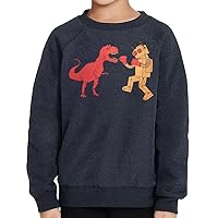 Dinosaur Vs Robot Toddler Raglan Sweatshirt - Boys Gifts - Dinosaur Lover Gift