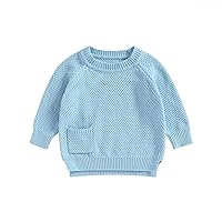 Toddler Baby Girls Boys Oversized Sweater Fall Winter Warm Long Sleeve Crew Neck Candy Color Knitted Pullover Tops