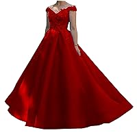 Women's Off The Shoulder Quinceanera Dresses 3D Appliques Sweet 16 Dresses