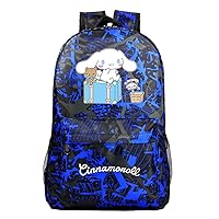 Anime Wear Resistant Backpack Cinnamoroll Classic Laptop Knapsack Large Capacity Canvas Bookbag, Camouflage
