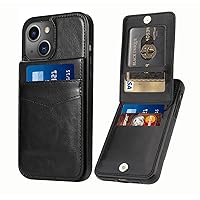 iPhone 13 Wallet Case with Credit Card Holder for Women Men PU Leather Wallet Case for iPhone 13 Case 6.1 inch (Black)