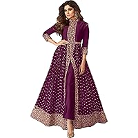 Wedding Party Wear Designer Stitched Embroidery Worked Full Length Anarkali Gown Suits