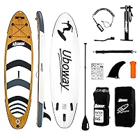 Inflatable Stand Up Paddle Board: Uboway 10' /11' Paddleboard Inflatable Ultra-Light with Premium Sup & Backpack Accessories for All Skill Levels, Non-Slip Deck, Dry Bag & Hand Pump, Sup for Adults