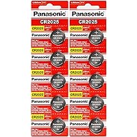 Panasonic CR2025-10 CR2025 3V Lithium Coin Battery (Pack of 10)
