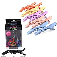Pastel Alligator Hair Clips - Gator Grips Black Styling Hair Clips - Pack of 14