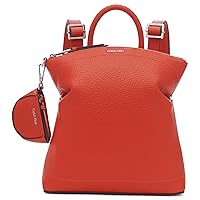 Calvin Klein Women's Cypress 2 in 1 Top Zip Backpack, Spicy Orange, One Size