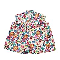 Kids Girls Floral Loose Short Sleeve Siamese Jumpsuit Culottes Outdoor Soft Suit Joys Girl