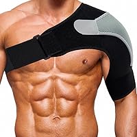 Shoulder Stability Brace Adjustable Shoulder Support with Pressure Pad, Light Breathable Neoprene Rotator Cuff Shoulder Support for Sport, Dislocated AC Joint, Labrum Tear, Shoulder Pain - Left