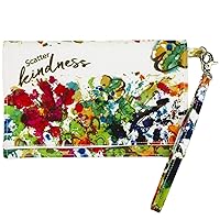 Scatter Kindness Wristlet Wallet, Birthday, Christmas, and Mother's Day Gift for Women, 7-inches by 4.5-inches, by Abbey & CA Gift
