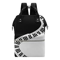 Yin Yang Piano Keys Diaper Bag for Women Large Capacity Daypack Waterproof Mommy Bag Travel Laptop Backpack