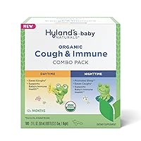 Hyland's Naturals - Baby - Organic Cough & Immune Day & Night Combo Pack - Eases Coughs, Supports Immunity, Promotes Sleep, Two 2 Fl Oz. Bottles (4 fl oz)