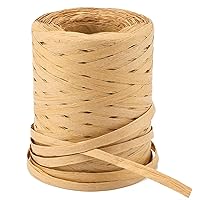 656 Feet Natural Raffia Paper Ribbon Twine Strings,1/4 Inch Kraft Raffia Twine Sturdy Packing Paper Craft Ribbon for Florist Bouquets Decoration Christmas Festival Holiday Gift Wrap DIY Crafts