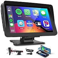Wireless Apple Carplay Screen for Car,Podofo Portable 7'' Touch Screen Car Stereo with Wireless Android Auto Airplay MirrorLink,Drive Mate Carplay Navigation with FM Transmission/Bluetooth/AUX