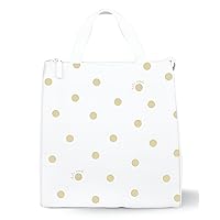 Kate Spade New York Insulated Lunch Tote, Small Lunch Cooler, Cute Lunch Bag for Women, Thermal Bag with Double Zipper Close and Carrying Handle, Gold Dot with Script