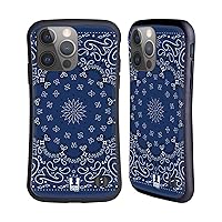 Head Case Designs Classic Blue Classic Paisley Bandana Hybrid Case Compatible with Apple iPhone 14 Pro