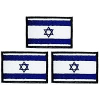Kleenplus 3pcs. 1.1X1.6 INCH. Mini Israel Flag Patches Flag Emblem Costume Uniform Tactical Military Embroidered Applique Patch Decorative Repair Accessory Sewing