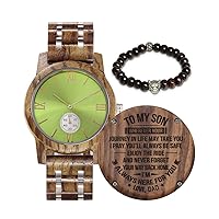 Engraved Wooden Watch for Men | Mens Watches Stylish Wood & Stainless Steel | Personalized Wedding Christmas Anniversary for Men