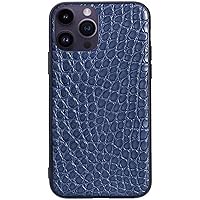 Ultra-Thin Phone Case, for Apple iPhone 14 Pro Case 2022 All-Inclusive Drop-Proof Blue Crocodile Skin Business Back Cover