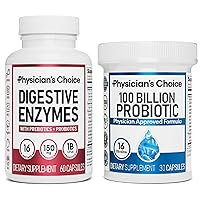 Physician's CHOICE 100 Billion + Digestive Enzyme 60ct Bundle - Advanced Gut Health Support