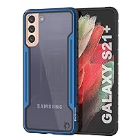 Punkcase for Galaxy S21 Plus Case [Armor Stealth Series] Protective Military Grade Multilayer Cover W/Aluminum Frame [Clear Back] Ultimate Protection for Your S21 Plus 5G (6.7