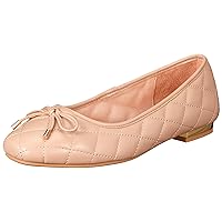 Oriental Traffic 15303 Women's Ballet Shoes, Large Size, Small Size, Easy to Walk, Quilting, Stitching, Metal, Square Toe, Ribbon, Feminine