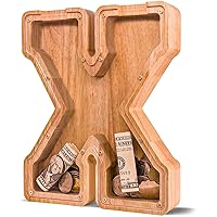 Wooden Letter Piggy Bank for Kids Larger Alphabet Letter Bank for Boys Initial Coin Bank Personalized Piggy Bank Wood Money Save Box for Birthday and Festival-Upgrade 9