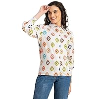 Long Sleeves Spread Collar Shirt Cotton Shirt - Women's Casual Shirt