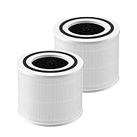 2-Pack Core 300 Replacement Filter Compatible with LEVOIT Core 300 and Core 300S Air Purifier, H13 True HEPA & Activated Carbon, Replace Core300-RF, White