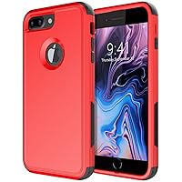 Diverbox for iPhone 8 Plus Case, iPhone 7 Plus Case [Shockproof] [Dropproof] [Dust-Proof],Heavy Duty Protection Phone Case Cover for Apple iPhone 8 Plus & 7 Plus (Red)