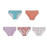 Hanes Ultimate Girls' Underwear, Cotton Stretch Panties, Briefs, Bikinis, & Hipsters, 5-Pack