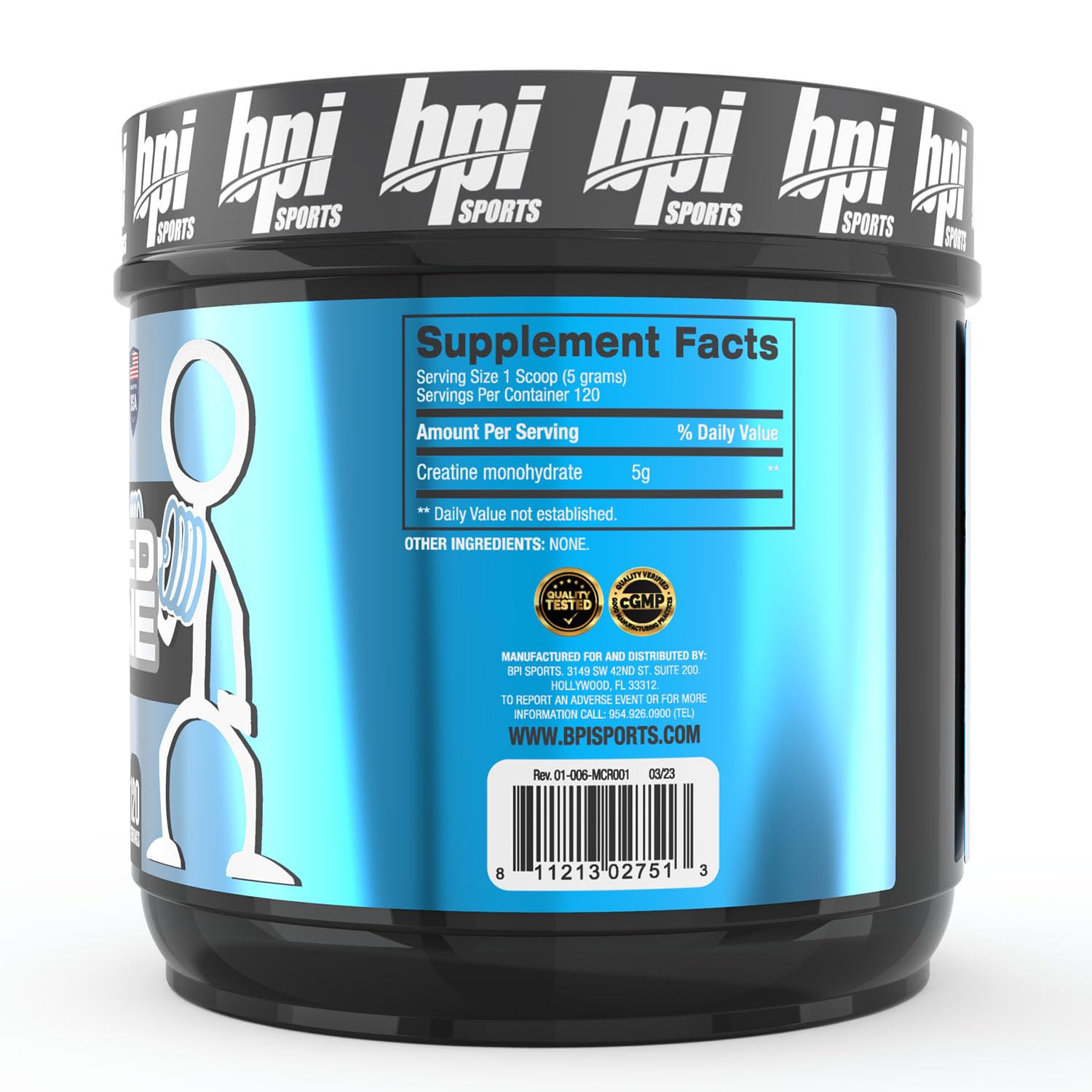 BPI Sports Micronized Creatine - Increase Strength - Reduce Fatigue - Lean Muscle Building - 100% Pure Creatine - Better Absorption - Supports Muscle Growth - Unflavored - 120 Servings - 21.16 Ounce