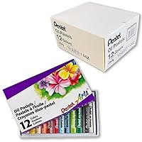 Pentel Oil Pastel Set with Carrying Case 12-Color Set Assorted 432/Pack