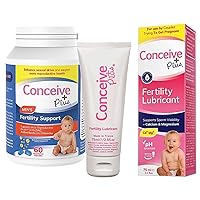 CONCEIVE PLUS Mens Fertility Bundle, Fertility Vitamins 60 Count and Fertility Lubricant 2.5 Ounce