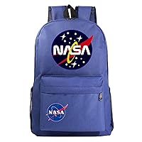 NASA Daily Canvas Bookbag Waterproof Rucksack Large Capacity Travel Backpack for Hiking