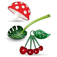 Pack of 3 - Jungle Spoon + Magic Mushroom Foldable Kitchen Funnel + Mon Cherry Measuring Spoons & Egg Separator