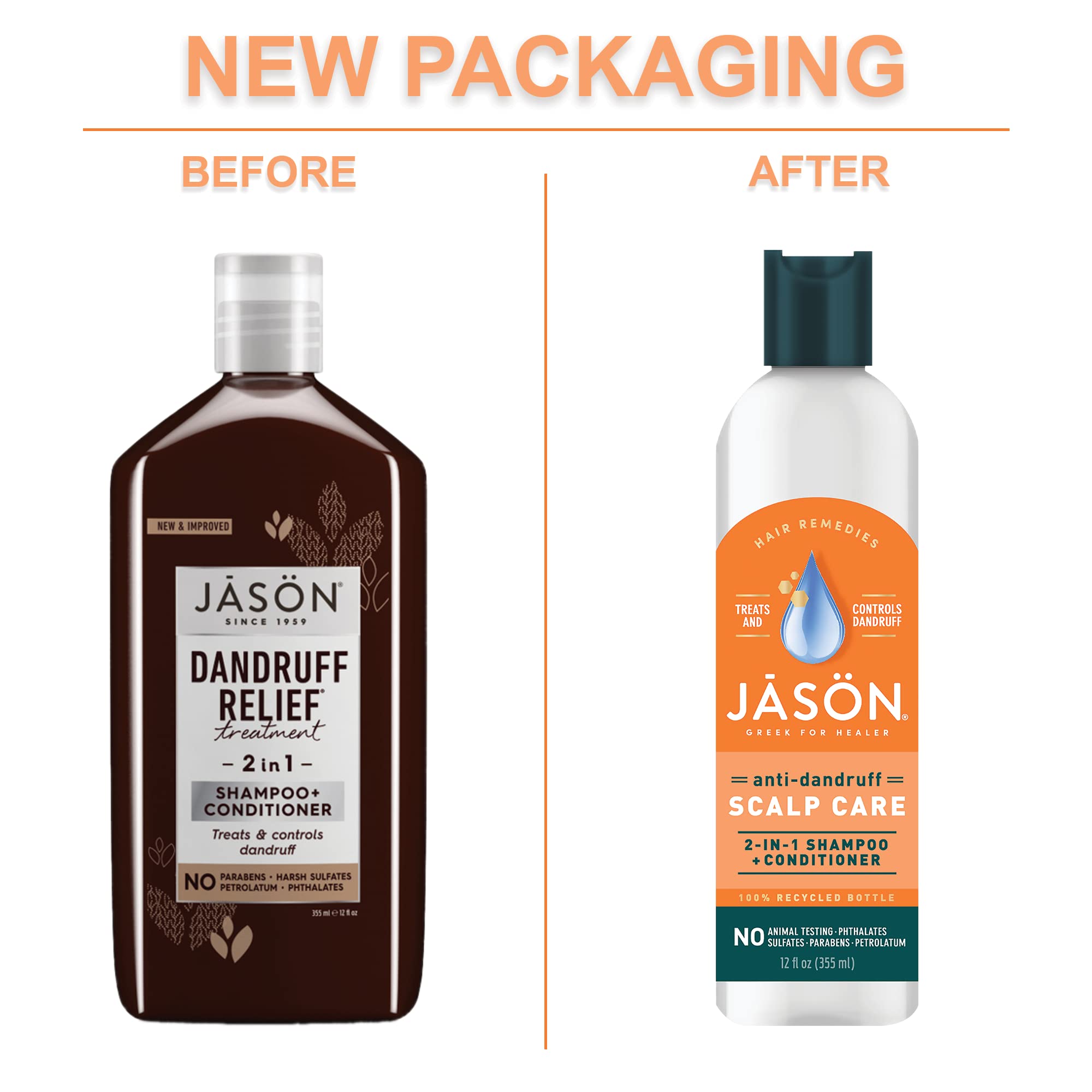 Jason Dandruff Relief Treatment 2-in-1 Shampoo & Conditioner, 12 Fl Oz (Pack of 1)