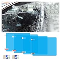 4PCS Car Rearview Mirror Waterproof Film, Anti Fog Auto HD Clear Nano Coating Film, Rainproof Protective Safe Driving Sticker for Vehicle Rear View Mirrors and Side Windows (Side Window)