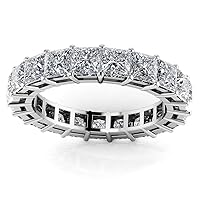 5.10 ct Ladies Princess Cut Diamond Eternity Wedding Band Ring (Color G Clarity SI1) Platinum