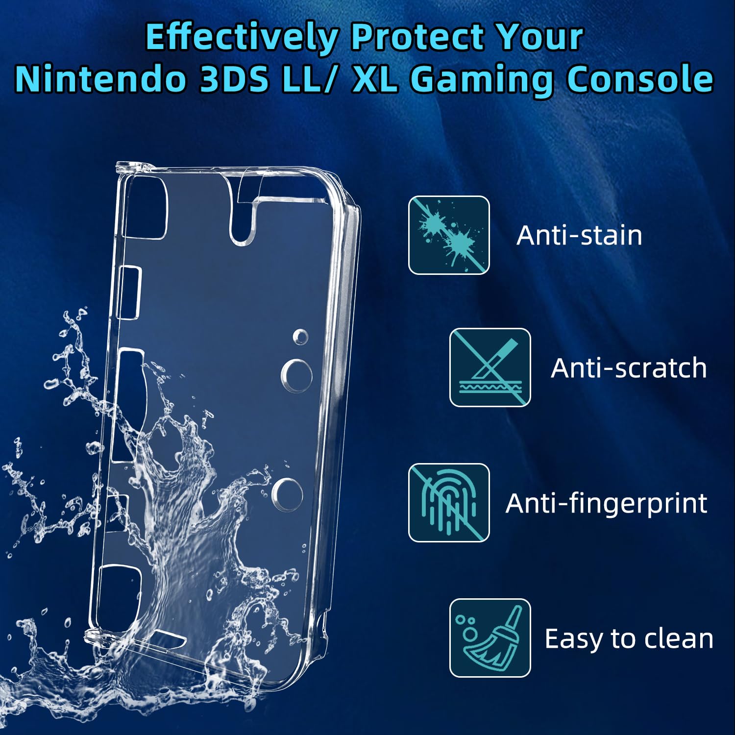 OSTENT Protective Clear Crystal Hard Guard Case Cover Skin Shell for Nintendo 3DS XL LL Color Clear White