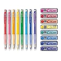 Color Eno 0.7mm Automatic Mechanical Pencil 8 Color Set & 0.7mm Lead Refill 8 Color Set