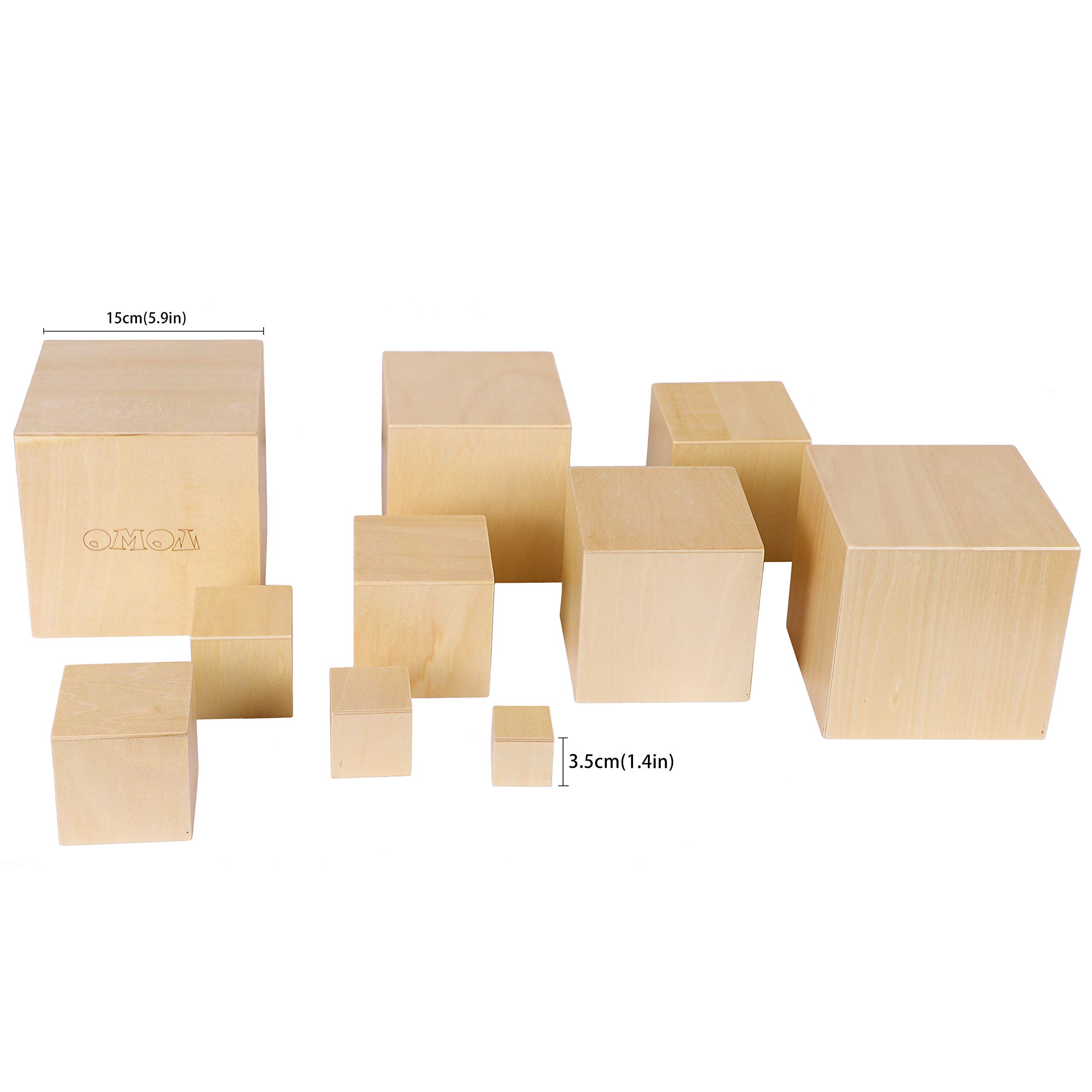 TOWO Wooden Stacking Boxes-Nesting and Sorting Cups Blocks for Toddlers-Stacking Cubes Educational Learning Toys for 2 Years Old Montessori Materials