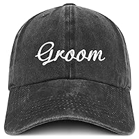 Trendy Apparel Shop Groom Embroidered Pigment Dyed Low Profile Cotton Baseball Cap