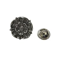 Silver Toned Tudor Rose Lapel Pin