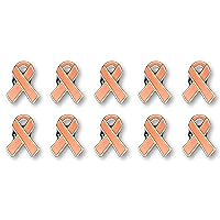 10 Pc Uterine Cancer Awareness - Made to Last Enamel Ribbon Pins With Metal Clasp - 10 Pins - Show Your Support For Uterine Cancer