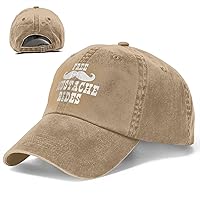 Free Mustache Rides Hat Denim Cowboy Baseball Cap Adjustable Classic Retro Low Profile Black Dad Hat
