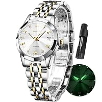 Watches Women with Date Silver Stainless Steel Luxury Ladies Watches with Small Writs Diamond Watches for Women Waterproof Elegant Dress Quartz Analog Women's Wrist Watches Reloj de Mujer