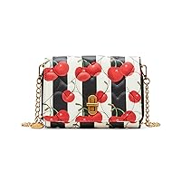 Betsey Johnson Fresh N Fruity Striped Wallet On A Chain, Red