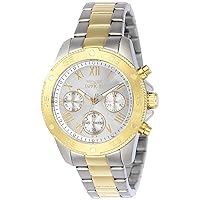 Invicta Women's Wildflower Stainless Steel Quartz Watch with Stainless-Steel Strap, Two Tone, 18 (Model: 21733, 21734)