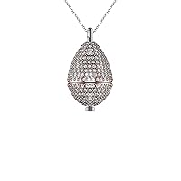 talia Rhodium Plated Rose Gold Silver Vermeil and White Diamond Cut CZ Opus Pendant Necklace 2 Charm Set on 20 to 32 Inch Chain