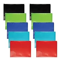 Oxford Plastic Zip Envelopes, Expanding Poly Zipper File for A4 or Letter Size Sheets, 1-1/4 Inch Expansion, 5 Translucent Colors, 10 Pack (52014)
